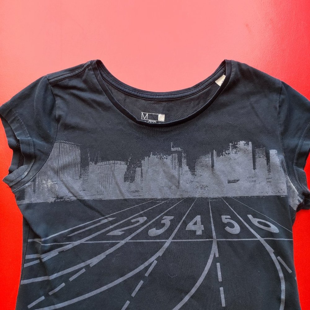 Adidas athletic shirt black women's size M - Picture 2 of 6